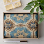 Papier Mousseline L'étoile forme Art Déco, Bleu et Brown (Cadeau)