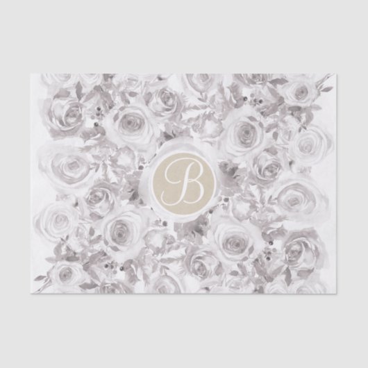 Papier Mousseline LETTRE BLANCHE Rose D'Hiver Russe (Recto)