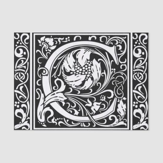 Papier Mousseline Lettre C Monogramme médiéval Art Nouveau (Recto)