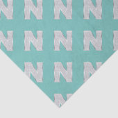 Papier Mousseline Lettre d'argent à la menthe N (Détail)