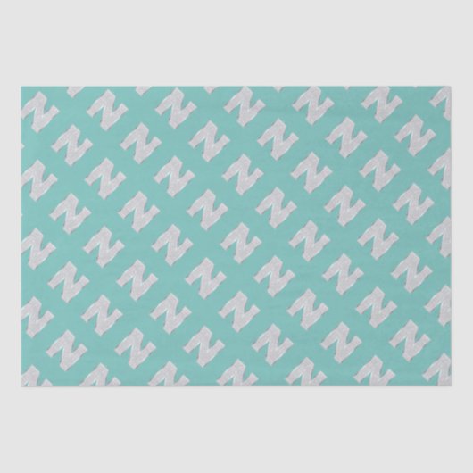 Papier Mousseline Lettre d'argent à la menthe N (Recto)