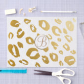 Papier Mousseline Lettre d'or Leopard Cheetah Imprimer Monogramme in (Artisanat)