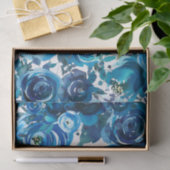 Papier Mousseline LETTRE Florale Indigo Bleu LETTRE INITIALE (Cadeau)