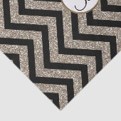 Papier Mousseline Lettre initiale de monogramme à impression chevron (Détail)