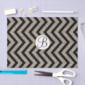 Papier Mousseline Lettre initiale de monogramme à impression chevron (Artisanat)