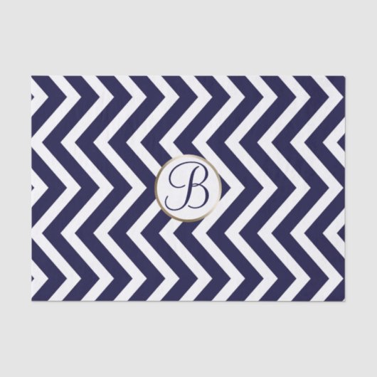Papier Mousseline Lettre initiale de monogramme à impression chevron (Recto)