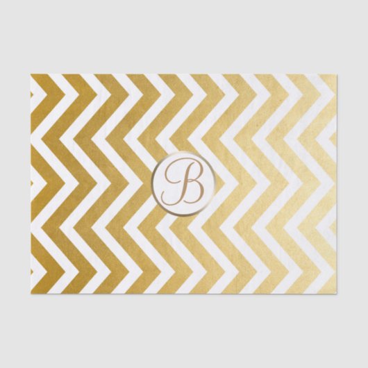 Papier Mousseline Lettre initiale de monogramme à impression chevron (Recto)