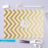 Papier Mousseline Lettre initiale de monogramme à impression chevron (Artisanat)