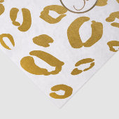 Papier Mousseline Lettre initiale de monogramme imprimée or léopard (Détail)