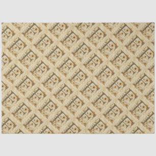 Papier Mousseline Lettre initiale F Dessin de marguerite Vintage