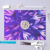 Papier Mousseline Lettre initiale monogramme de feuilles botaniques  (Artisanat)