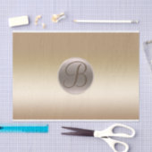 Papier Mousseline Lettre Initiale Monogramme Élégant Doré Brillance (Artisanat)