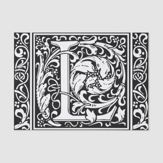 Papier Mousseline Lettre L Monogramme médiéval Art Nouveau (Recto)