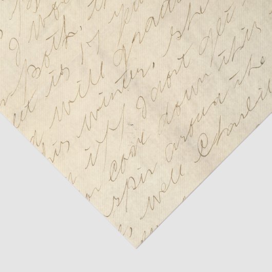 Papier Mousseline Lettre manuscrite Cursive (Détail)