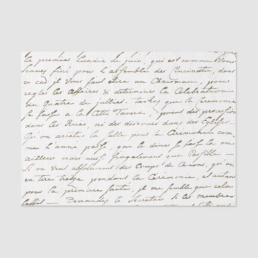 Papier Mousseline Lettre manuscrite de script français d'or Découpag (Recto)