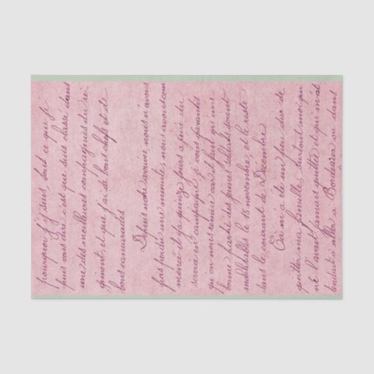 Papier Mousseline Lettre manuscrite vintage (Recto)