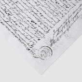 Papier Mousseline Lettre manuscrite vintage noire et blanche (Détail)