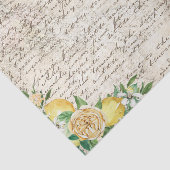 Papier Mousseline Lettre manuscrite Vintage Script Citron Découpage (Détail)