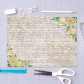 Papier Mousseline Lettre manuscrite Vintage Script Citron Découpage (Artisanat)
