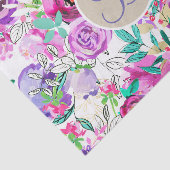 Papier Mousseline Lettre minuscule florale rose violet brillant (Détail)