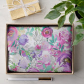 Papier Mousseline Lettre minuscule florale rose violet brillant (Cadeau)