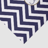 Papier Mousseline LETTRE MONOGRAPHIQUE Bleue BLANCHE Chevron Imprime (Détail)