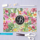 Papier Mousseline LETTRE MONOGRAPHIQUE Florale tropicale CLAIRE INIT (Artisanat)