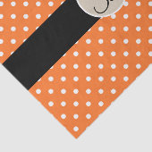 Papier Mousseline LETTRE Pois blanche orange MONOGRAPHIQUE INITIALE (Détail)