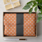 Papier Mousseline LETTRE Pois blanche orange MONOGRAPHIQUE INITIALE (Cadeau)