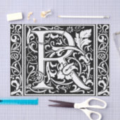 Papier Mousseline Lettre R Monogramme médiéval Art Nouveau (Artisanat)