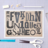 Papier Mousseline Lettres Alphabet Distresses orthographiant "Unique (Artisanat)