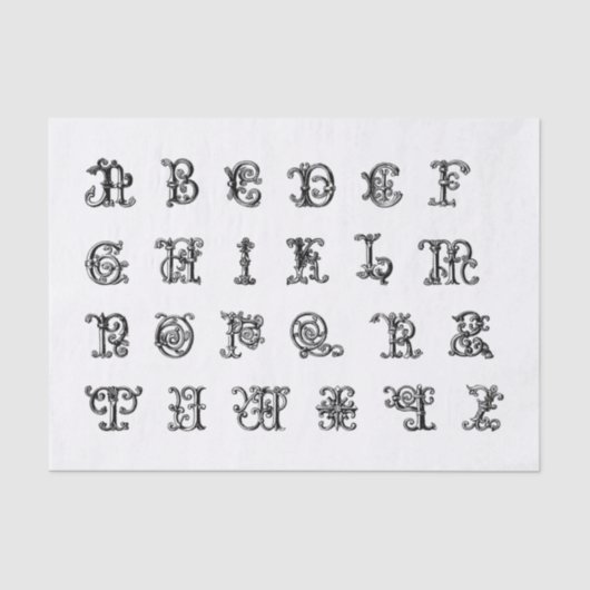 Papier Mousseline Lettres alphabétiques lumineuses pour découpage (Recto)