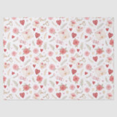 Papier Mousseline Lettres Coeurs rose Valentines Day (Recto)