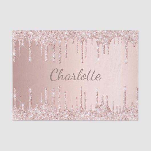 Papier Mousseline Lettres majuscules de fille rose avec des paillett (Recto)