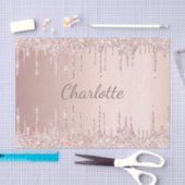 Papier Mousseline Lettres majuscules de fille rose avec des paillett (Artisanat)