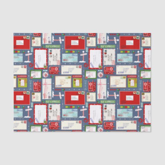 Papier Mousseline Lettres pour enfants à Père Noël l Noël (Recto)