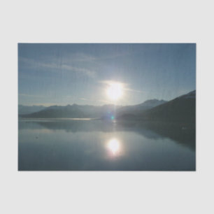 Papier Mousseline Lever de soleil sur College Fjord Alaska Photograp