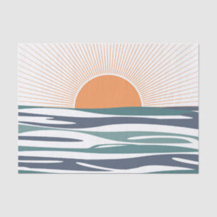 Papier Mousseline Lever du soleil au bord de la mer