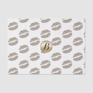 Papier Mousseline Lèvres Glamour Baiser Chic Monogramme Moderne Soir