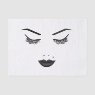 Papier Mousseline Lèvres noires maquillage Face Eyebrows Lips Glam B