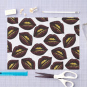 Papier Mousseline Lèvres noires rouges et dents scintillantes de (Artisanat)