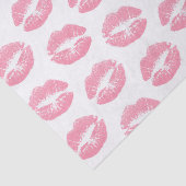 Papier Mousseline Lèvres Roses, Motif De Lèvres, Rouge Rose, Baiser (Détail)