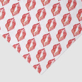 Papier Mousseline Lèvres Rouges Baisers Amour Coquin  (Détail)