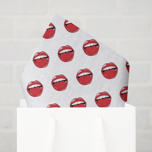 Papier Mousseline Lèvres Rouges Drôles (Sac cadeau)