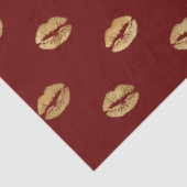 Papier Mousseline Lèvres rouges en or (Détail)