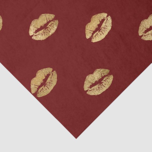 Papier Mousseline Lèvres rouges en or (Détail)