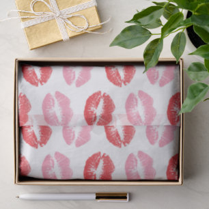 Papier Mousseline Lèvres rouges et roses, Motif des lèvres, bâton à