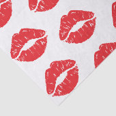 Papier Mousseline Lèvres Rouges, Rouge À Lèvres, Baiser, Motif Des L (Détail)