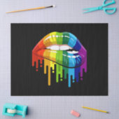 Papier Mousseline LGBT Rainbow Lip Gay pride (Artisanat)