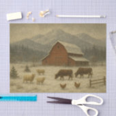 Papier Mousseline L'hiver à la ferme (Artisanat)